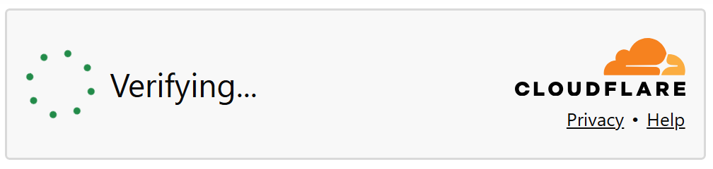 Turnstile widget in a Verifying state